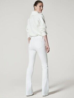 Spanx Flare Jeans High Waist White Body Shaping Large